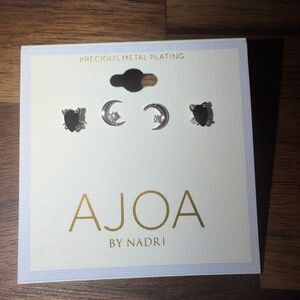 AJOA by NADRI Black Cat and Moon Earrings